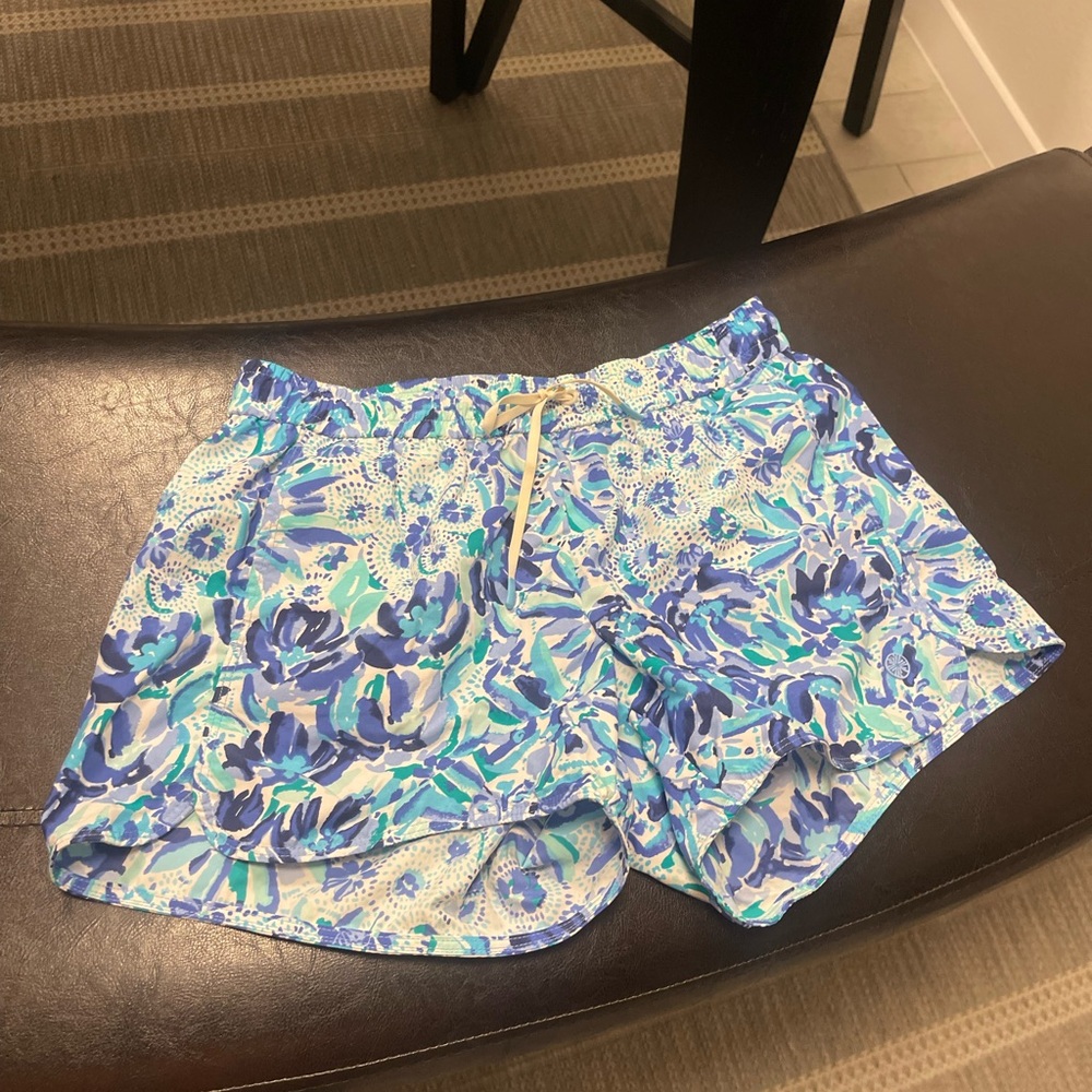 Lilly Pulitzer Run Around Shorts luxletic Blue Iris Maintenance nylon S
